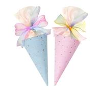 Vlecexs 2 Bolsas Pastel Bolsas Azúcar Sorpresa Hermanos Hermanas Celebración Regreso Escuela Paquetes Regalos Ceremonia Lazo Escuela Infantil Azul + Rosa