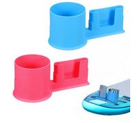 Vlecexs 2 en 1 Soporte Copa Remo Soporte Teléfono Móvil 2 Accesorios Tablero Paletas Pie Anti Volteretas Manguera Sup Universal Barco Tabla Surf Pesca Acuática Azul+Rosa