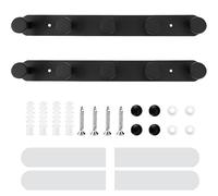 Vlecexs 2 ganchos negros resistentes con 5 ganchos, Accesorios Baño sin Taladrar, Ganchos adhesivos para pared, para baño, dormitorio, salón, puerta
