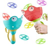 Vlecexs 2 Lanzadores Manuales Platillos Voladores Capturan Manualmente Juego Frisbee 24 Juegos Lanzadores Platillos Voladores Al Aire Libre Juguetes Mayores De 3 Años Jardín Exteriore