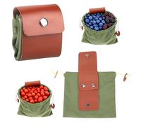 Vlecexs 2 Piezas de Forraje Bolsa Bushcraft Bolsa Recolección Riñonera Plegable Lona Bolsa Plegable Lona Búsqueda Hongos Acampar Al Aire Libre Senderismo Verde
