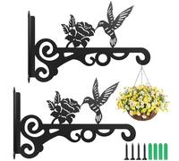 Vlecexs 2 Piezas Ganchos de Pared para Macetas Colgantes, 25 cm Soporte para Plantas, Gancho para Macetas con Tornillos, Soporte para Macetas Colgantes Exterior para Colgar Plantas Linterna Cesta