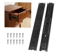 Vlecexs 2 Piezas Guias Correderas para Cajones 300mm, Rieles para Cajones Extensión Completa, Carga Guías Laterales para Cajones con Rodamiento de Bolas para Armarios, Muebles, Capacidad de Carga 45kg