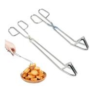 Vlecexs 2 Piezas Pinzas de Cocina de Acero Inoxidable, Pinzas para Asar, Pinzas para Freír, Alimentos para Chorizos a la Parrilla Pan Carne (30cm 24cm)