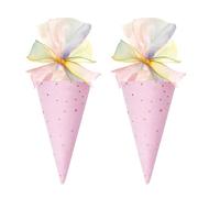 Vlecexs 2 Piezas Rosa Escolar de Tela Niños Niñas Paquete Regalo Pastel Bolsas Azúcar Sorpresa Hermanos Hermanas Celebración Regreso Escuela Paquetes Regalos Ceremonia Lazo Escuela Infantil