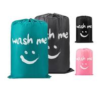 Vlecexs 4 Piezas Bolsas Grandes para Lavandería, 92x61cm Bolsa de Lavandería Plegable, Bolsas de Ropa con Cordón, para Cuarto de Lavado Hotel Viaje Apartamentos