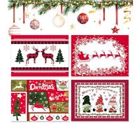Vlecexs 4 Piezas Mantel Individual Navidad, 32×45cm Decoración Mesa Navideña, Motivo Reno Salvamanteles Festivos para Comedor Cocina Fiesta Decoración