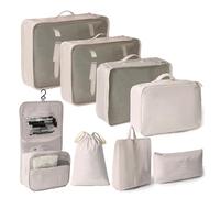 Vlecexs 8 Piezas Bolsas Organizadoras Maleta, Organizador de Equipaje, Organizador de Equipaje Multifunción, Impermeable Viaje Packing Cubes on Bolsa de Zapato Bolsa de Cosméticos