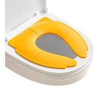 Vlecexs Adaptador WC Niños, WC Portatil Niños, Reductor WC de Viajes Plegable, Reductor de Inodoro, Entrenamiento de Baño Paraniño y Niña (Amarillo)