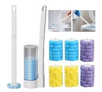 Vlecexs Cepillo Baño WC Extensión Mango Colgante Juego 36 Limpiadores Complementar Escobilla Esponja Cepillo Fregadero Limpieza Suelo Bañera Apartamento Familiar Blanco