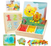 Vlecexs Juego de Mosaico Enchufable para Niños de 2 3 4 5 Años, Mosaicos Infantiles, Mosaico Enchufable con 240 Cuentas, Juguete Educativo Regalos de Cumpleaños para Niños y Niñas a Partir de 2 Años