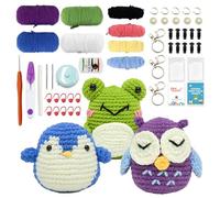 Vlecexs Kit de Ganchillo para Principiantes, Kit Crochet Principiantes, Juego de Animales de Ganchillo para Adultos y Niños con Instrucciones de Vídeo Paso a Paso, Regalos para DIY y Tejido a Mano