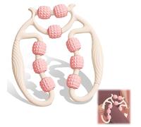 Vlecexs Rodillo Muscular para Piernas, Rodillo de Espuma para Masaje Muscular de Tejido profundo, Rodillos de Masaje Muscular de 360° para Pierna Cuello Masajes Musculars Fitness, Blanco+Rosa