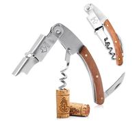 Vlecexs Sacacorchos de Camarero, 2 Pcs Sacacorchos Profesional con Abrebotellas y Cortacápsulas, Accesorios De Vino