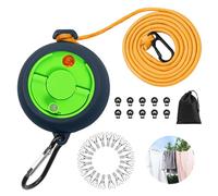 Vlecexs Tendedero extensible, 10 m, portátil, para camping, viajes al aire libre, tendedero de viaje con 10 hebillas fijas y 20 pinzas para camping, baño, lavandería, jardín, hotel