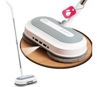 Vlectro Fregona Electrica sin Cable -Mopas de Limpieza Suelos con 180°/90° Cabezal Doble Giratorio, de Agua Spray, Luz LED, Mopa Electrica para Suelos de Parquet, Baldosas y Duras