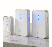 Vlectro Timbre Inalámbrico Extra Fuerte, Blanco, 2 Receptores