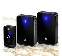 Vlectro Timbre Inalámbrico Extra Fuerte, Negro, 2 Receptores
