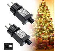 Vleuexe Enchufe Intermitente Luces Navidad 31V Transformador Luces Navidad Exterior Enchufe,8 Modos Adaptador Luces con Temporizador,IP44 Impermeable Conector Luces Paraluces Navideñas,Cortina de Luce