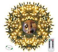 Vleuexe Luces Arbol Navidad, Guirnalda Luces Exterior 30M 300 LEDs Luces Navidad Exterior 8 Modos Luz,Impermeable luces de navidad Árbol de Navidad,Terraza,guirnalda navidad Conectable,Blanco Calido