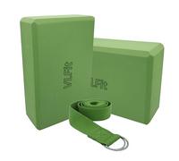 VLFit Juego de 2 bloques de yoga de alta densidad con anillo en D de yoga, correa elástica de algodón, color a elegir