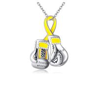 VlHpnpe Collar con dije de guante de boxeo de fuerza femenina, símbolo de potencia y fuerza, cadena para el cuello para deportes o atuendos, collar de conciencia sobre el pecho, One Size, como se