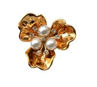 VlHpnpe Cubiertas de botones de pétalos de flores, gemelos adornados con perlas, clip para hombres y mujeres, uniforme de vestir, camisa casual, decoración de perlas, accesorios de camisa