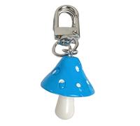 VlHpnpe Llavero de resina suave con diseño de hongo juguetón para mochilas, auriculares, accesorio funcional elegante, regalo de regalo vibrante llavero de hongo, azul, keychain