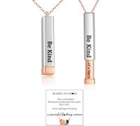 VLIEGEN Be Kind Of A B - Collares con colgante de tubos cuadrados con mensaje oculto, banda de acero inoxidable, amistad con mejores amigos, hermandad de mujeres, joyería de regalo inspirador para