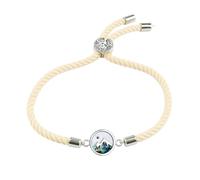 VLIEGEN Pulsera de acero inoxidable con semillas de mostaza, regalo de joyería de fe de montaña para mujeres y hombres, 21 cm, No es una piedra preciosa