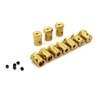 VLIZO 5 unids/Lote Acoplamiento Hexagonal 3mm 4mm 5mm 6mm 7mm 8mm Motor Acoplamiento Flexible neumático Rueda latón Hexagonal acoplador Conjunto y Llave (Color : 6mm 5pcs)