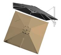 VLKLPZAHAK Sombrilla De Jardín Rectangular De Lona De Repuesto 400x300cm Sombrilla En Voladizo Toldo De Repuesto, Tela De Repuesto 8 Costillas para Sombrilla De Mesa Mercado(Khaki,4x3m (13x9.8ft))