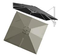 VLKLPZAHAK Sombrilla De Jardín Rectangular De Lona De Repuesto 400x300cm Sombrilla En Voladizo Toldo De Repuesto, Tela De Repuesto 8 Costillas Para Sombrilla De Mesa Mercado(Light grey,4x3m (13x9.8ft)