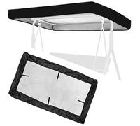 VLKLPZAHAK Techo De Repuesto para Toldo De Columpio 3 Plazas Cubierta De Reemplazo De Techo De Columpio Impermeable Columpio De Patio para Toldo para Exteriores(Black,66x45in-164x114cm)