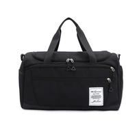Vllcsla Bolsa de Deporte Bolsa de Lona Deportiva para Hombre y Mujer Bolsa de Lona de Gimnasia de 32,26 l con Bolsillo Húmedo y Compartimento para Zapatos, Bolsa de Lona Impermeable (Negro)