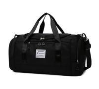Vllcsla Bolsa de Deporte Mujer 28 L, Bolso Gimnasio con Bolsillo Húmedo, Compartimento Zapatos, Impermeable Bolsa de Viaje Resistente al Desgaste, Bolsos de Hombro Fin de Semana (Negro)