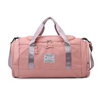 Vllcsla Bolsa de Deporte Mujer 28 L, Bolso Gimnasio con Bolsillo Húmedo, Compartimento Zapatos, Impermeable Bolsa de Viaje Resistente al Desgaste, Bolsos de Hombro Fin de Semana (Rosado)