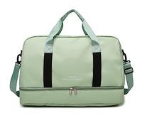 Vllcsla Bolsa de Viaje Bolsa de Gimnasio con Bolsillo Húmedo y Compartimento de Zapatos - 38.4L Bolsa Deportiva Grande Bolsa de Fin de Semana Resistente al Desgaste Ajuste sobre el Asa (Verde)