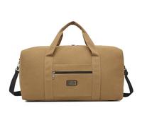 Vllcsla Bolsa de Viaje Bolsa de Lona Hombre Pequeña 20L, Bolso de Mano Viaje Hombre, Bajo el Asiento, 42x24x20 cm, Bolso de Fin de Semana Pequeño para Hombre, Correa Ajustable, Bolsa de Deporte Caqui