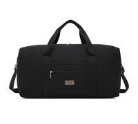 Vllcsla Bolsa de Viaje Bolsa de Lona Hombre Pequeña 20L, Bolso de Mano Viaje Hombre, Bajo el Asiento, 42x24x20 cm, Bolso de Fin de Semana Pequeño para Hombre, Correa Ajustable, Bolsa de Deporte Negro