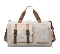 Vllcsla Bolsa de Viaje Mujer Grande Bolsa Deporte con Compartimento Zapatos y Bolsillo Húmedo, 23x47x25CM Bolsa de Lona Deportiva para Mujer Bolsa de Gimnasia con Banda de Esterilla de Yoga