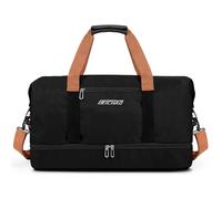 Vllcsla Bolsa Deporte Gimnasia Hombre 32.2 L, con Zapatos Compartimento y Bolsillo Mojado, Impermeable Bolsa Fin de Semana Hombre, Bolsas Lona de Viaje Deportiva, Weekend Duffel, Negro