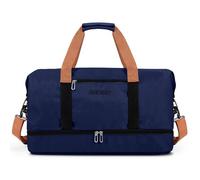 Vllcsla Bolsa Deporte Gimnasia Hombre 32.2 L, con Zapatos Compartimento y Bolsillo Mojado, Impermeable Bolsa Fin de Semana Hombre, Bolsas Lona de Viaje Deportiva, Weekend Duffel, Azul
