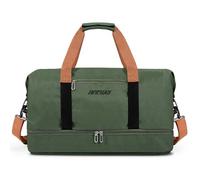 Vllcsla Bolsa Deporte Gimnasia Hombre 32.2 L, con Zapatos Compartimento y Bolsillo Mojado, Impermeable Bolsa Fin de Semana Hombre, Bolsas Lona de Viaje Deportiva, Weekend Duffel, Verde