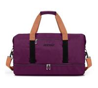 Vllcsla Bolsa Deporte Gimnasia Hombre 32.2 L, con Zapatos Compartimento y Bolsillo Mojado, Impermeable Bolsa Fin de Semana Hombre, Bolsas Lona de Viaje Deportiva, Weekend Duffel, Morado