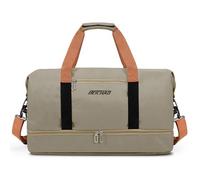 Vllcsla Bolsa Deporte Gimnasia Hombre 32.2 L, con Zapatos Compartimento y Bolsillo Mojado, Impermeable Bolsa Fin de Semana Hombre, Bolsas Lona de Viaje Deportiva, Weekend Duffel, Caqui