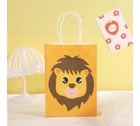 Vllcsla Bolsa Papel 20 piezas Bolsas de Papel Kraft León/Elefante/Tigre/Jirafa/Cebra con Asa para Fiesta de Niños, Bolsas Regalo Niños Lindo Animal Bolsas de Transporte para Regalos