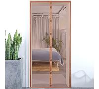 Vllcsla Cortina Mosquitera Magnética de Malla Resistente de 70 x 200 cm/80 x 200 cm, Mosquitera Magnetica para Puerta, Mantiene los Insectos Fuera, Fácil de Instalar sin Taladrar, Café, 70x200 cm