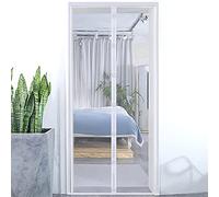 Vllcsla Cortina Mosquitera Magnética de Malla Resistente de 70 x 200 cm/80 x 200 cm, Mosquitera Magnetica para Puerta, Mantiene los Insectos Fuera, Fácil de Instalar sin Taladrar, Blanco, 80x200 cm
