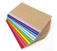 Vllcsla Cuaderno A5 Pack de 10 Cuadernos de Papel Kraft, 10 Colores Diferentes de Cubierta, Interlineado de 8mm, 27 Líneas por Página, 60 Páginas por Paquete, 14x21 CM